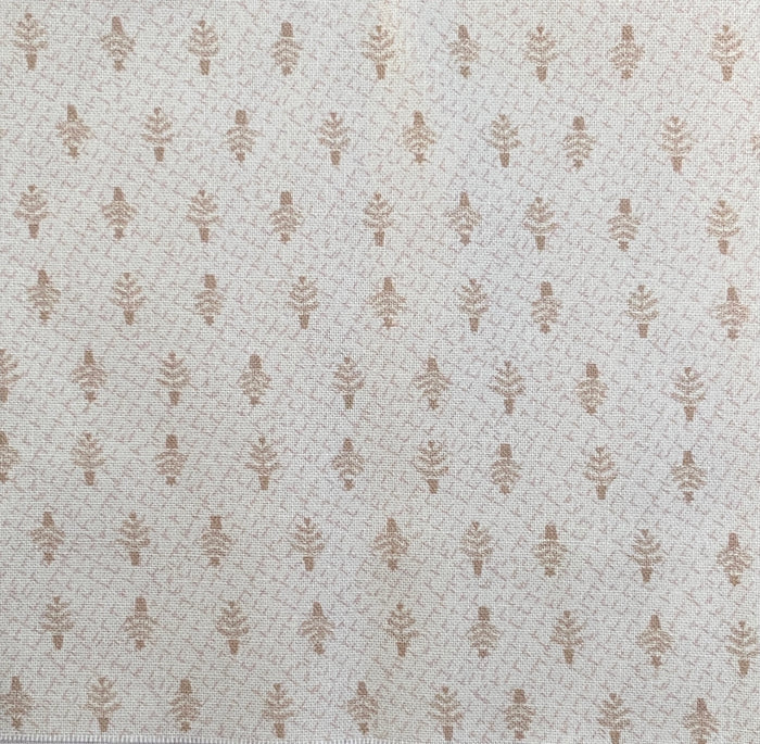 Peace and Joy 80620-4 Little Trees - beige cotton fabric with tiny tan Christmas trees