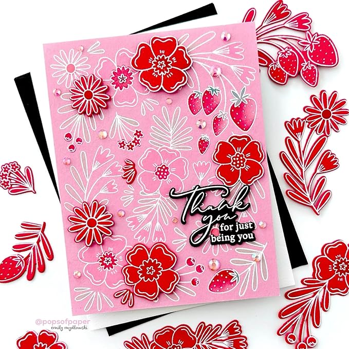 Pinkfresh Studio Press Plate-Berries & Blossoms