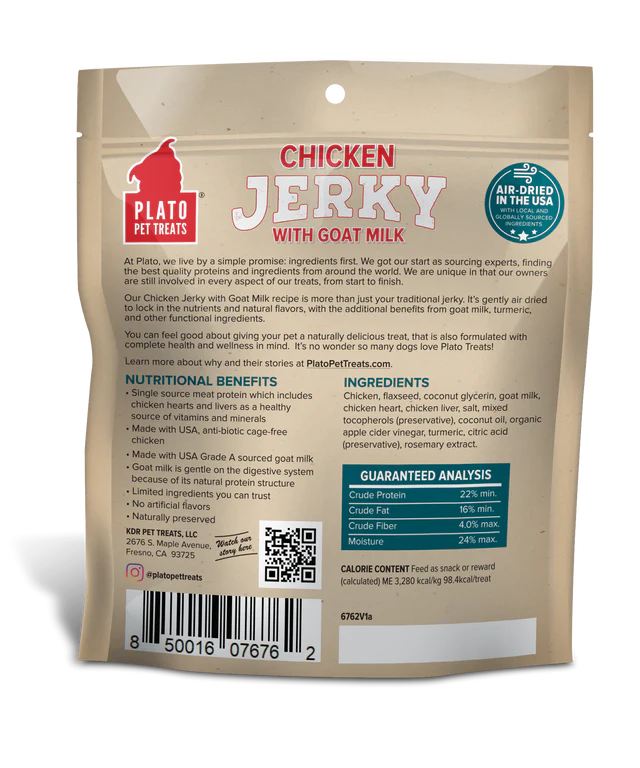 Plato Chicken with Goat's Milk Jerky Dog Treats