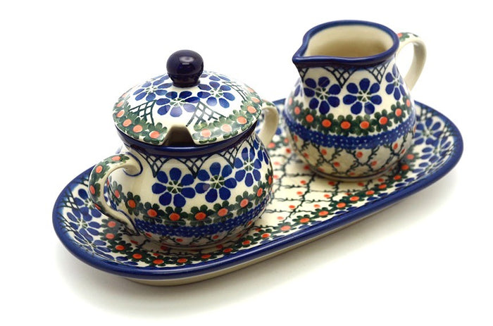 Primrose Cream & Sugar with Tray - Shape: 422 - Pattern: Primrose (854A)
