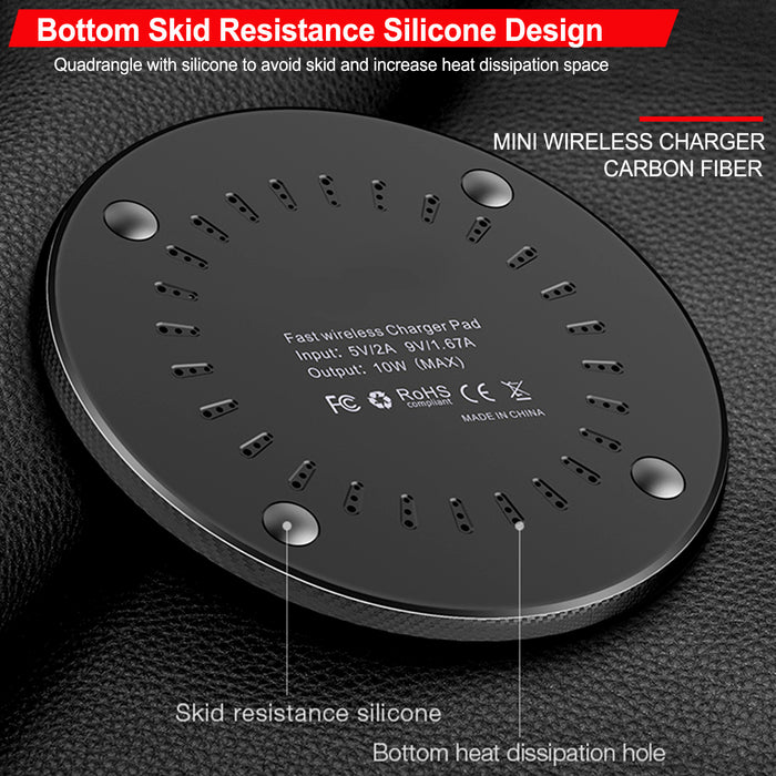 Qi Fast Wireless Charger Charging Pad For iPhone X 8 Plus & Galaxy S9 S8 Note 8