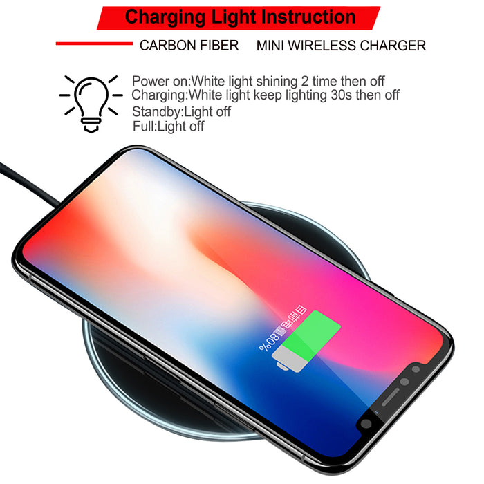 Qi Fast Wireless Charger Charging Pad For iPhone X 8 Plus & Galaxy S9 S8 Note 8