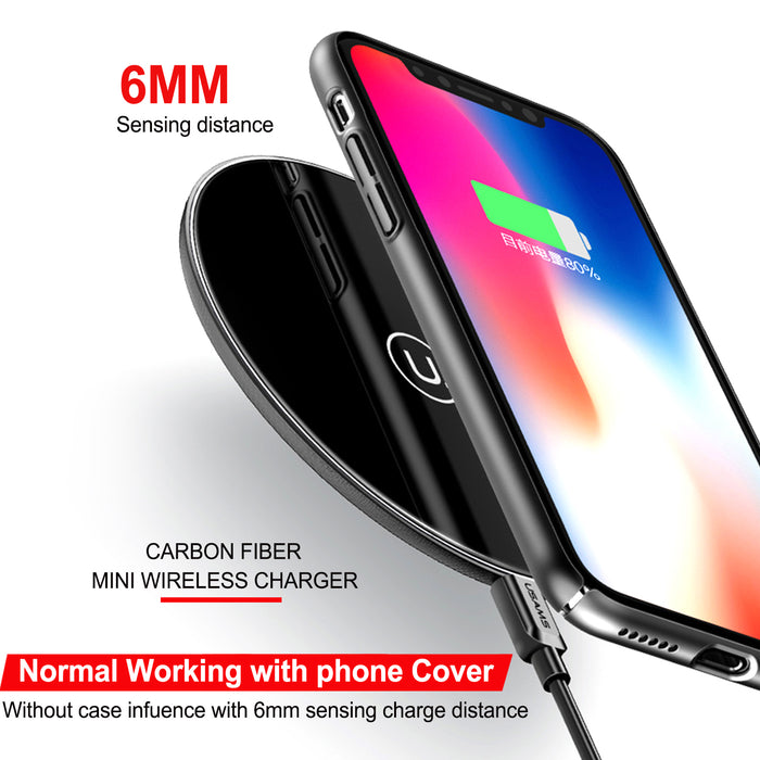 Qi Fast Wireless Charger Charging Pad For iPhone X 8 Plus & Galaxy S9 S8 Note 8