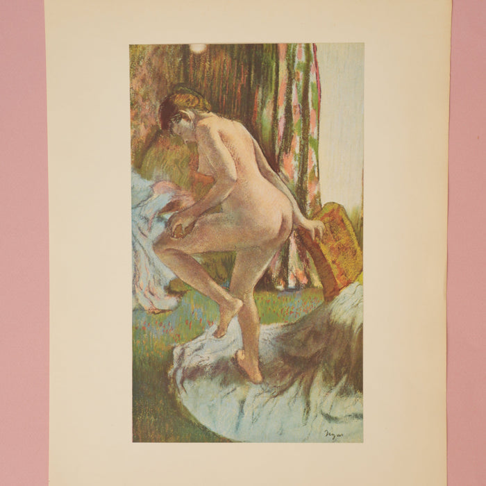 Rare Vintage 1950s Swiss Degas "After the Bath" Art Print