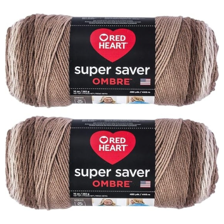 Red Heart Super Saver Jumbo Cocoa Ombre Yarn