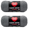Red Heart Super Saver Jumbo Yarn, Gray Heather