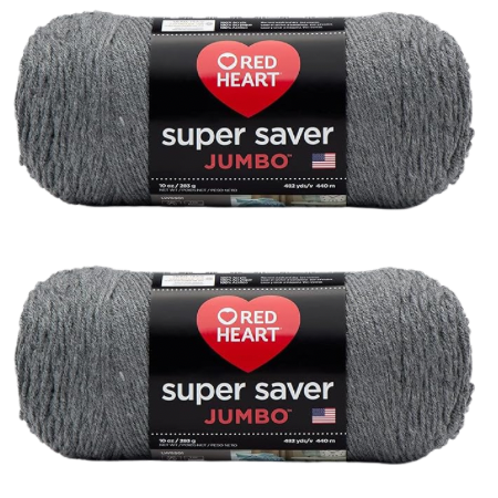 Red Heart Super Saver Jumbo Yarn, Gray Heather