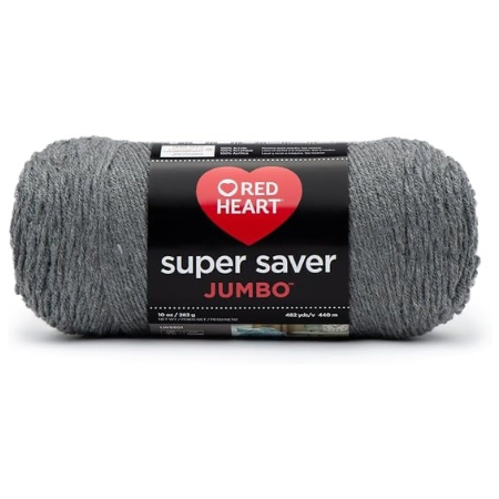 Red Heart Super Saver Jumbo Yarn-Grey