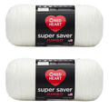 Red Heart Super Saver Jumbo Yarn, Soft White 2 Count (Pack of 1)