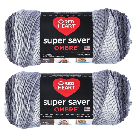 Red Hearts Super Saver Jumbo Anthracite Ombre Yarn