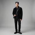 Veste moto suède rétro homme, style streetwear K-fashion, couleur marron ou noire. - Taille M