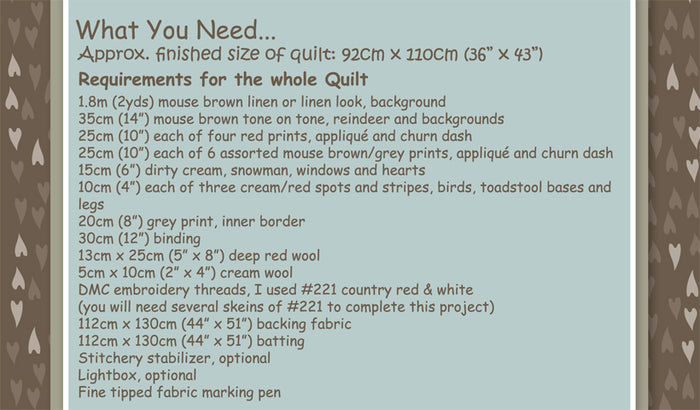 Scandinavian Christmas Quilt by Lynette Anderson Pattern Back