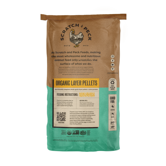Scratch and Peck Feeds Organic Layer Pellets 18%