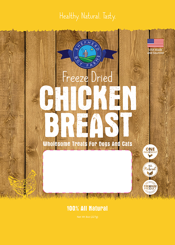Shepherd Boy Farms Freeze-Dried Chicken Breast Treats for Dogs and Cats