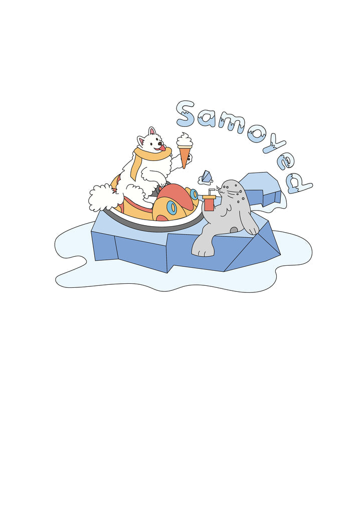 Short Sleeve T Shirt (Korean Cut Oversize) Samoyed