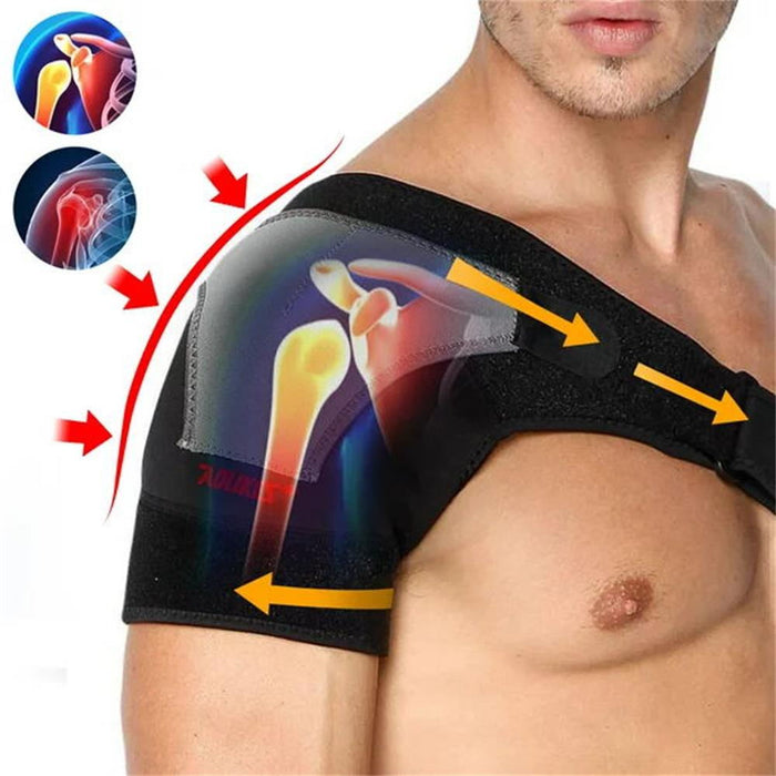 Shoulder Support Adjustable Shoulder Wrap Belt Band Gym Sport Brace for Right Shoulder
