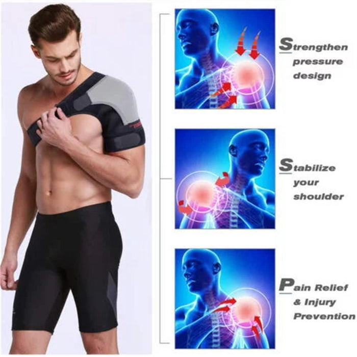 Shoulder Support Adjustable Shoulder Wrap Belt Band Gym Sport Brace for Right Shoulder