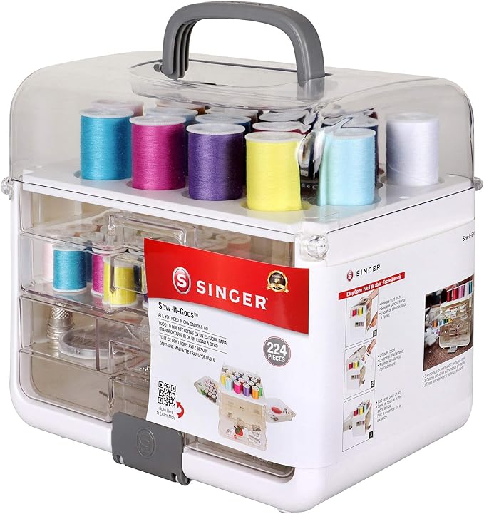 Singer Sew-It-Goes, 224 Piece - Sewing Kit & Craft Organizer