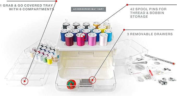 Singer Sew-It-Goes, 224 Piece - Sewing Kit & Craft Organizer