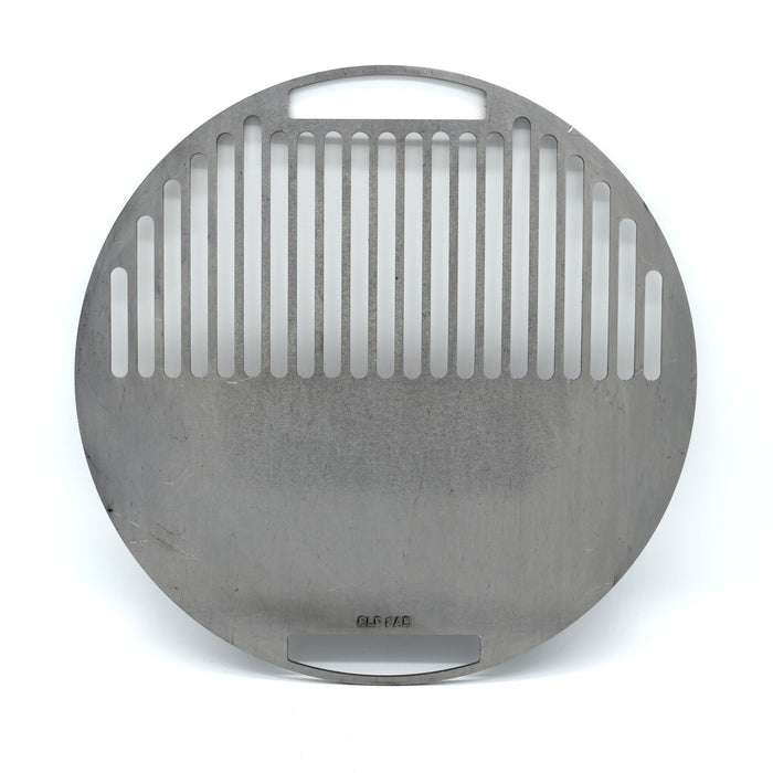 Smokey Joe Half Smash Half Grill plate top view white background