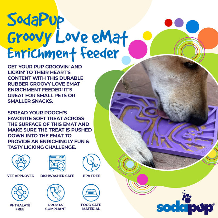 SodaPup Groovy Love Design eMat Enrichment Lick Mat