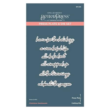 Spellbinders Christmas Sentiments Press Plate & Die Set