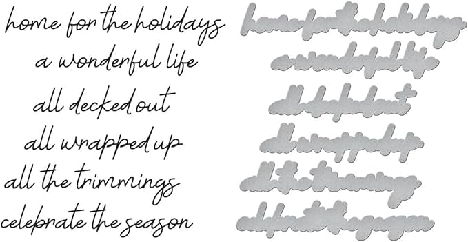 Spellbinders Christmas Sentiments Press Plate & Die Set