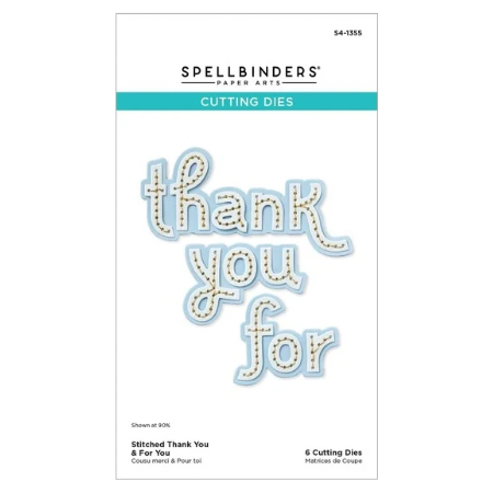 Spellbinders Stitched Thank You & for You Etched Dies, Metal