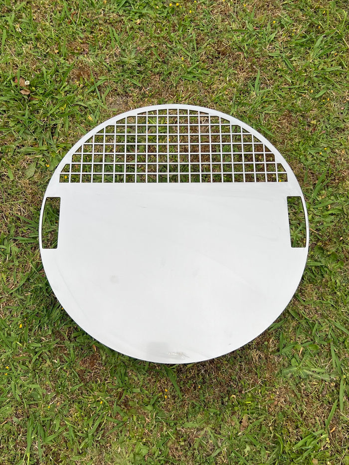 1/3 Grill 2/3 smash plate to suit weber kettles and charcoal cooking