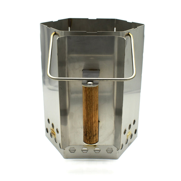 CLD Fabrication heavy duty extra large 304 stainless steel chimney starter – 1.6mm and 2mm steel construction detail