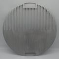 Stainless Griddle Grill plate to suit Weber Kettle, top view in a half grill half smash plate