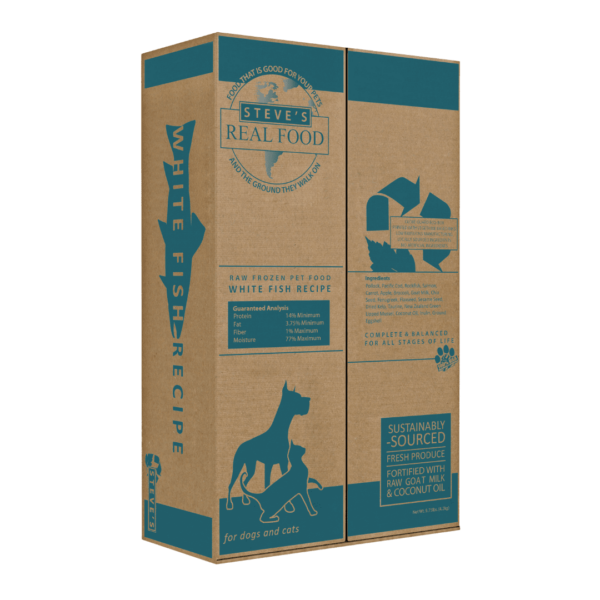 Steve's Real Food Frozen Raw Dog Food White Fish Diet for Dogs and Cats