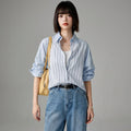 Blazer rayé oversize bleu femme - Mode Coréenne automne - Taille S