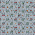 Summer Holiday - 3202-02 - Blue cotton with blue birds in red or green shorts and small crabs and starfish