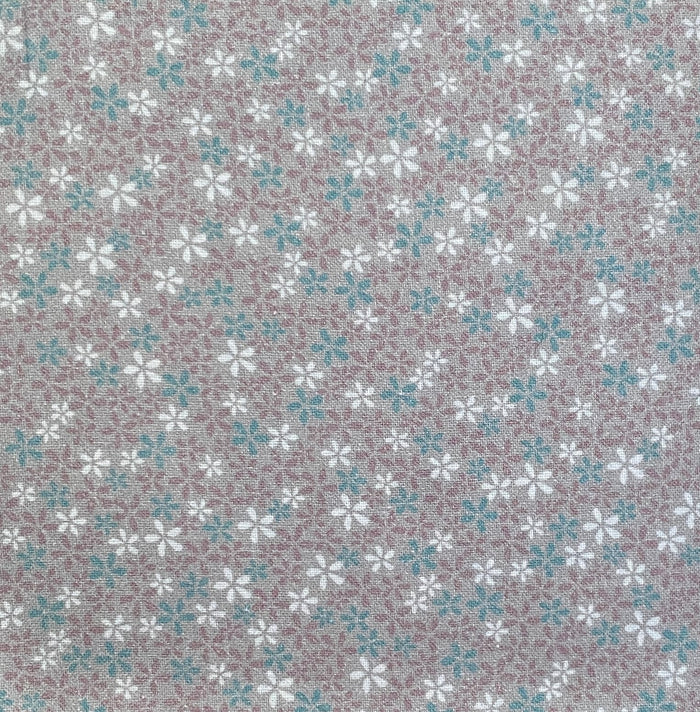 Sunshine After the Rain - 80530-4 - gray cotton with lavender, teal and white tiny daisies