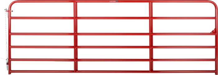 TARTER Tube Gate, 18 ft W Gate, 50 in H Gate, 19 ga Frame Tube/Channel, Steel Frame, Red