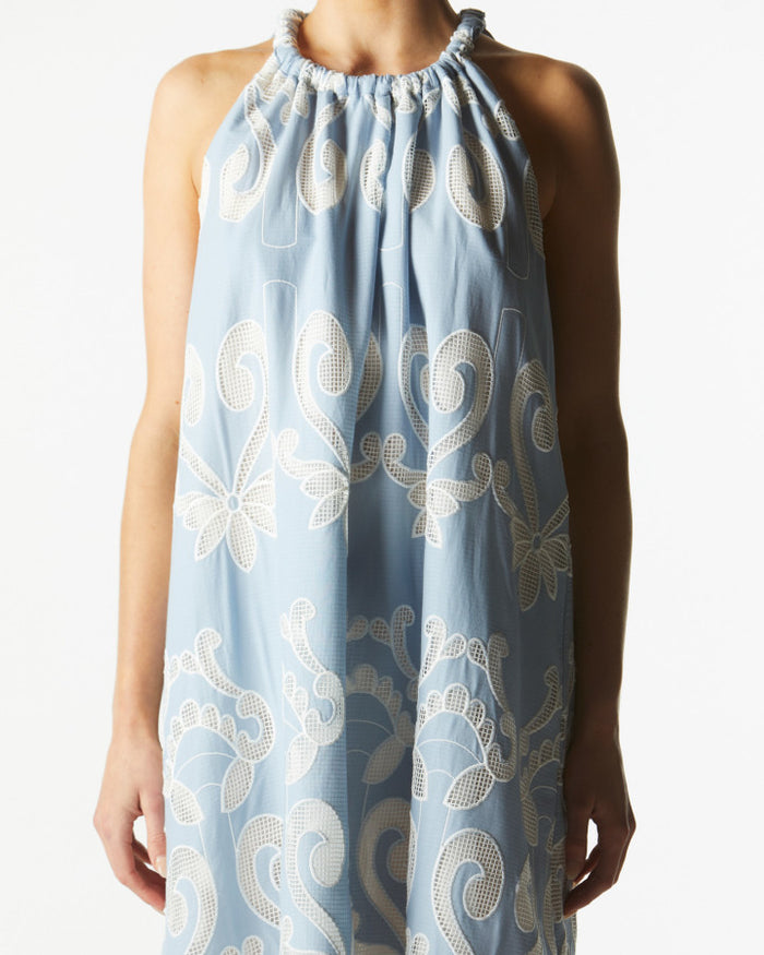 The Avenue Halterneck Dress (Chambray)