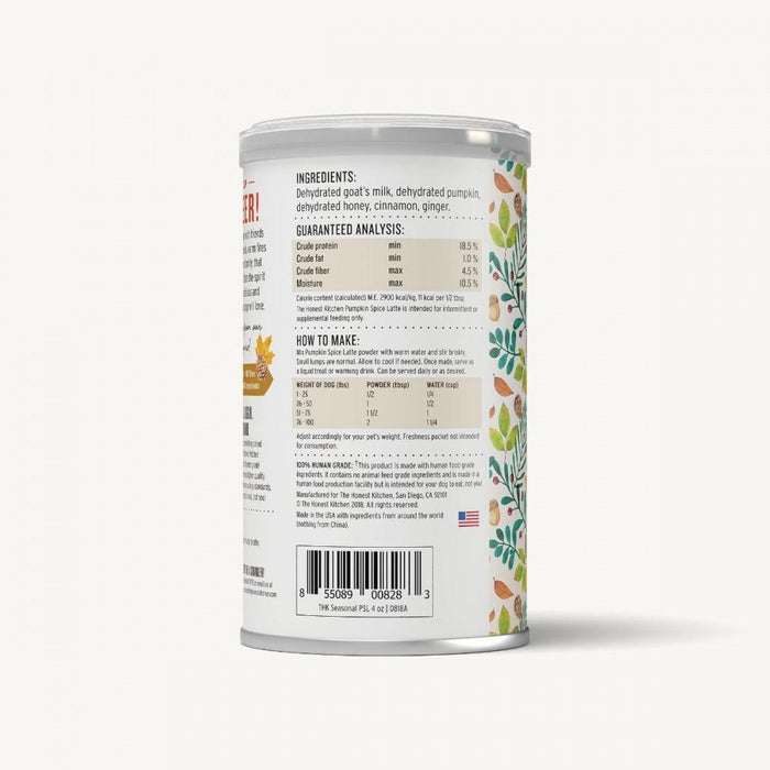 The Honest Kitchen Instant Pumpkin Spice Latte Holiday Treat for Cats and Dogs