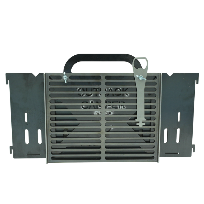 The Outback Camper Flat Pack Firepit and Grill