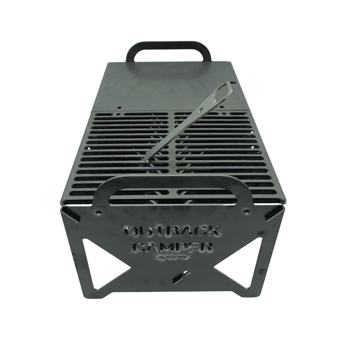 The Outback Camper Flat Pack Firepit and Grill
