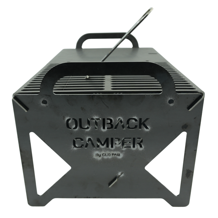 The Outback Camper Flat Pack Firepit and Grill
