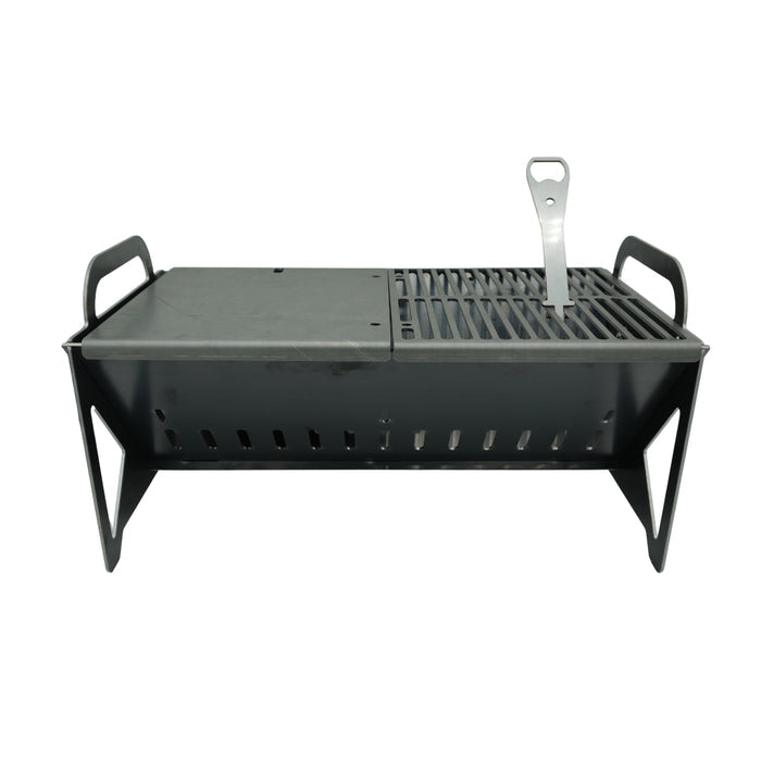 The Outback Camper Flat Pack Firepit and Grill