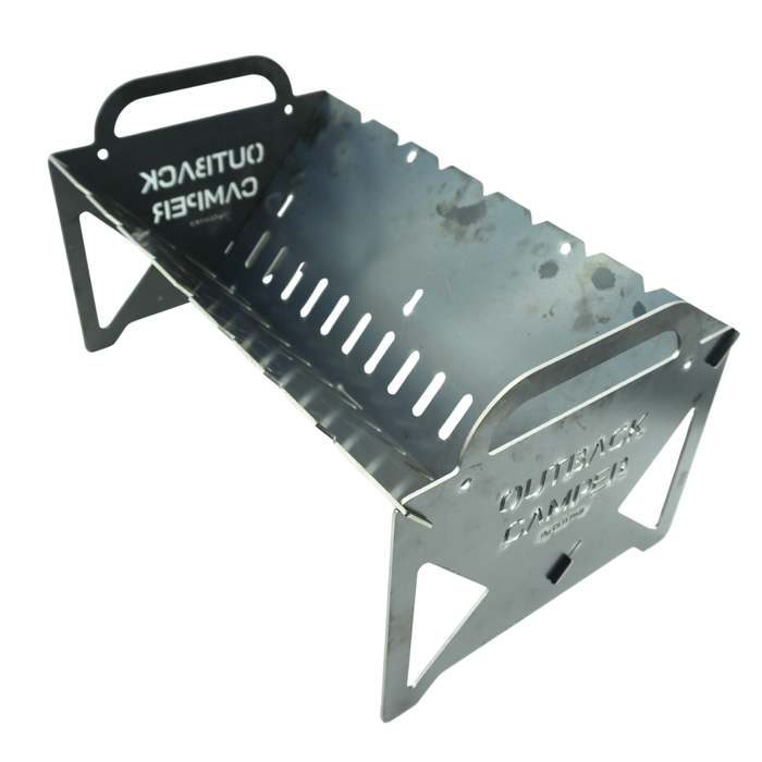 The Outback Camper Flat Pack Firepit and Grill