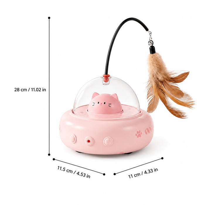 Harbor Pets UFO cat teaser automatic laser and feather toy