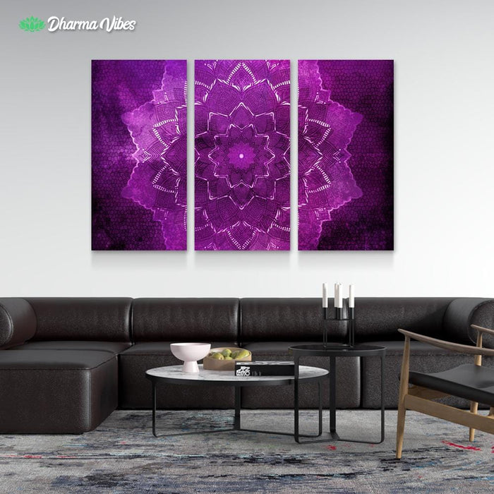 Violet Flower by McAshe 3-Piece Canvas