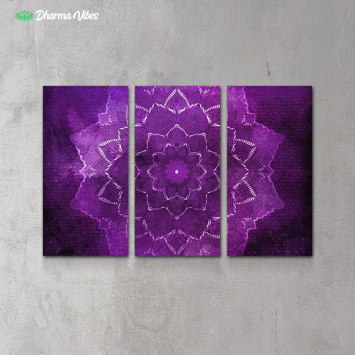 Violet Flower by McAshe 3-Piece Canvas