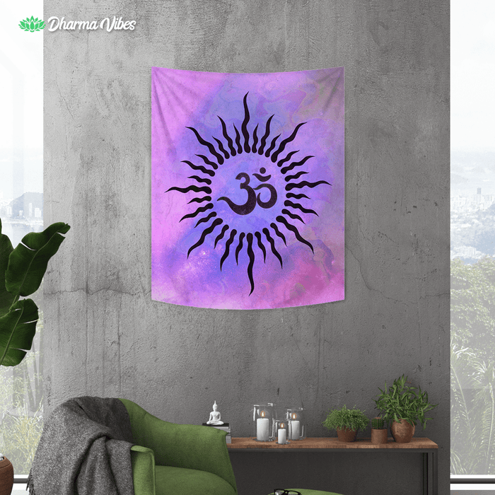 Violet Om rays by McAshe Tapestry