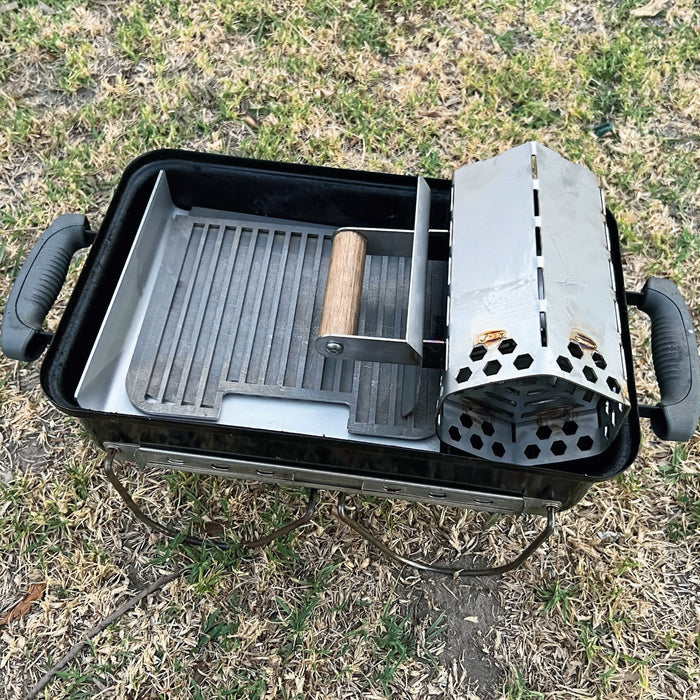 All parts loaded into a Weber GA showing portability of the bundle pack