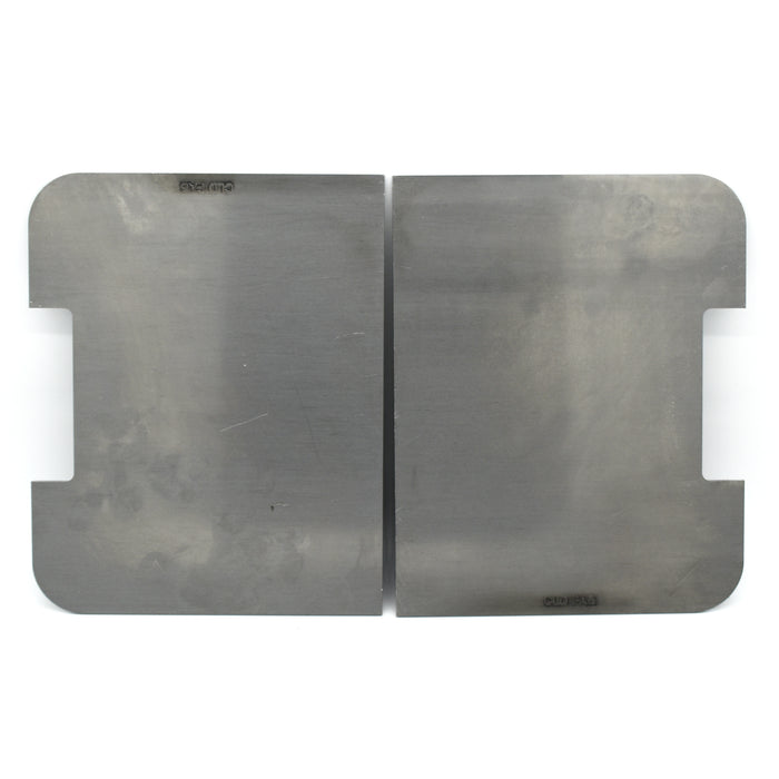 a set of smash plates designed for a weber GA, their are two halves so both pieces can fit into the base of the GA