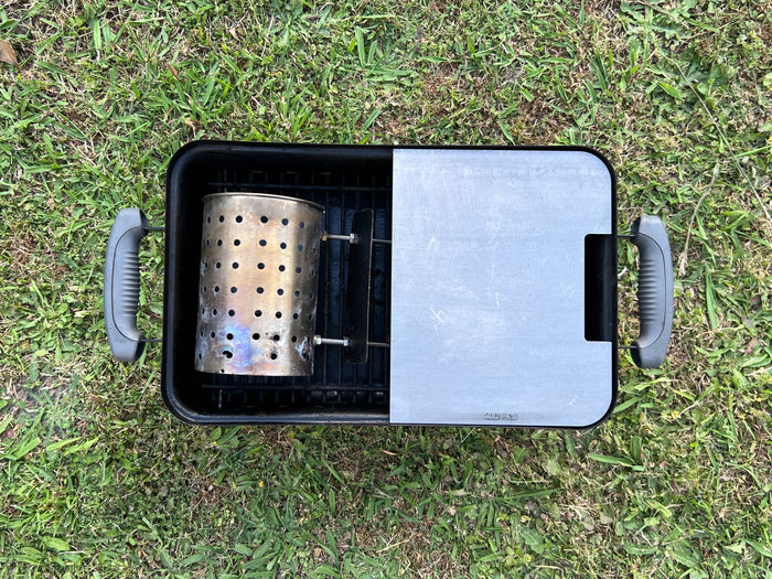 top view of the half plates fitted with a chimney inside